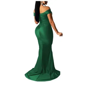 New Womens LalaLin Green Ruched Off Shoulder Flattering Evening Dress - Sz 2X thumbnail 2