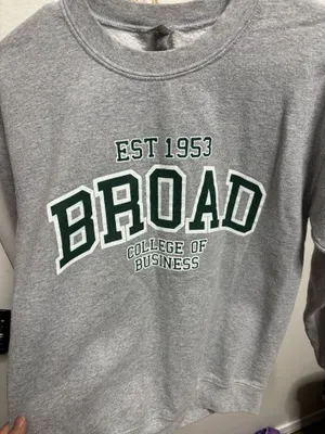 MSU Michigan State Gildan Broad College of Business Grey Crewneck thumbnail 2