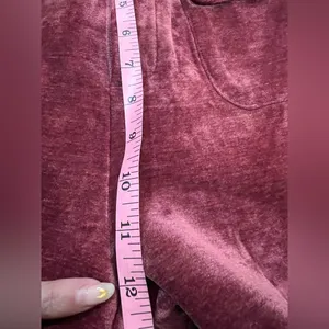 CoMMENSE Velvet Pocket Straight-Leg Pants COLOR - Burgundy, size Small NWT thumbnail 6