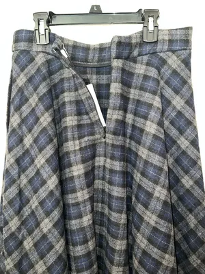 CoMMENSE Plaid Tweed Midi Skirt SPU: OA250929034 COLOR - Navy, Size Medium NWT thumbnail 10