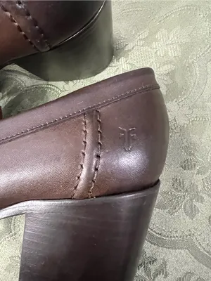 Flye heels Classic Women's Brown Leather Block Heel Loafers thumbnail 2