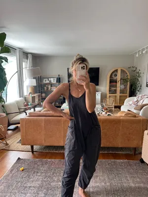 Free People Hot Shot Black Onesie thumbnail 2