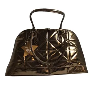 Hot in Hollywood Women's Metallic Quilted Bronze Handbag NWT& Dust-bag Vintage thumbnail 1