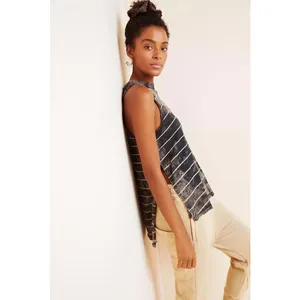 FP Movement Green and Lavender Striped Sleeveless Making Waves Tank - Size - XS thumbnail 2