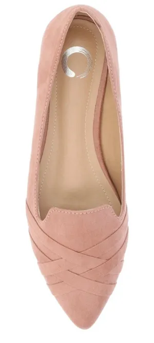 Journee NEW Faux Suede Mindee Slip On Pointed Toe Loafer Flats 8 $65 thumbnail 1