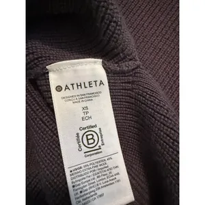 Athleta Womens XS‎ Purple Merino Wool Blend Ribbed V-Neck Raglan Sweater Plum thumbnail 6