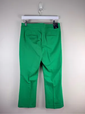 J.Crew Kelsey Pants Size 8 Bright Green Cropped Straight Leg NWT thumbnail 3