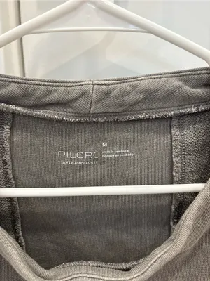 Pilcro by Anthropologie Grey Washed Crewneck Size Meidum thumbnail 3