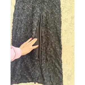 Lulus Ravishing Appeal Black 3D Floral Applique Strapless Maxi Dress Size XL NWT thumbnail 9