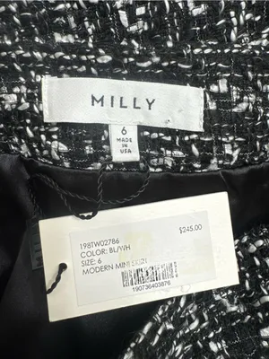 NWT MILLY Tweed Mini Skirt | Designer Preppy Bouclé Skirt thumbnail 3