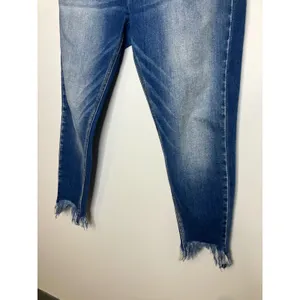KanCan Kurvy Mid-Rise Ankle Skinny Jeans Womens 30 Blue Frayed Hem Distressed thumbnail 2