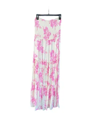 LIKE NEW Anthropologie Abel the Label Floral Smocked Tiered Strapless Maxi Dress thumbnail 4