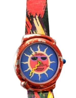 Vintage Japan Movt Stainless Steel Back Tango Sun Watch thumbnail 1