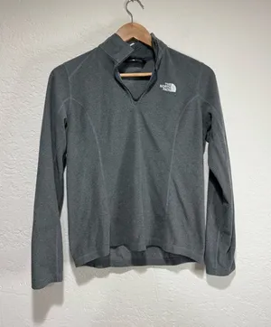 The North Face Grey Quarter-Zip Fleece Pullover - Women’s Small thumbnail 1