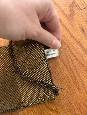 MCM Gold Beaded Mini Crossbody Bag - Made in Hong Kong thumbnail 4