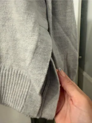 Banana Republic Light Gray Ribbed Mock Neck Sweater thumbnail 3