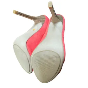 Charming Charlie Coral Pink Faux Suede Peep‎ Toe Stiletto Pumps Heels thumbnail 5
