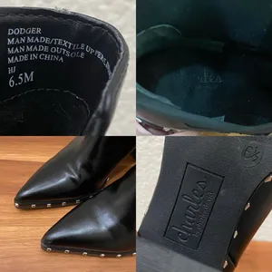 CHARLES by Charles David Dodger Black Pointy Studded Chunky Chelsea Booties 6.5 thumbnail 15