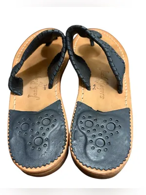 Jack Rogers Navy Leather Sandals,Size 7 thumbnail 3