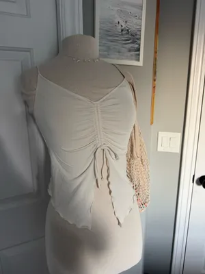 H&M Off-White Flowy Top thumbnail 2