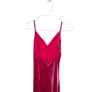 Le Superbe Silk Blend Velvet Bias Slip Maxi Dress Pink V Neck Spaghetti Strap 2 thumbnail 13