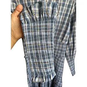 Something Navy Blanche Smocked Midi Dress Plaid Size XL SWED000212 Maternity‎ thumbnail 8