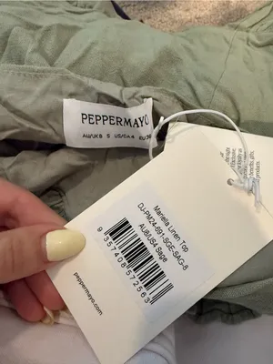 NWT Peppermayo Mariella Linen Top - Sage thumbnail 3