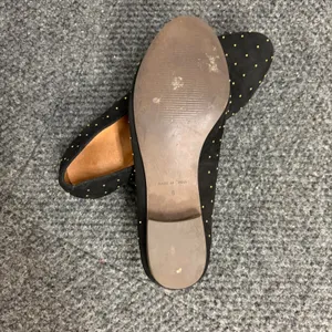 Madewell Black Suede Gold Studded Pointed Toe Loafers Smoking Flats Mens 6 thumbnail 5