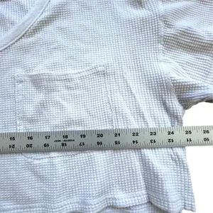 Offline by Aerie White Waffle Knit Crop Top Womens Large V Neck Pocket Coquette thumbnail 4