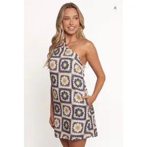 NWT Seven Wonders Rowena One‎ Shoulder Mini Dress XL Celestial Sun Patchwork thumbnail 4