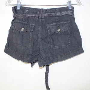 American Eagle Woman’s Black Hi Rise Denim Shorts W/ Belt Deisgn — Size 0 thumbnail 3
