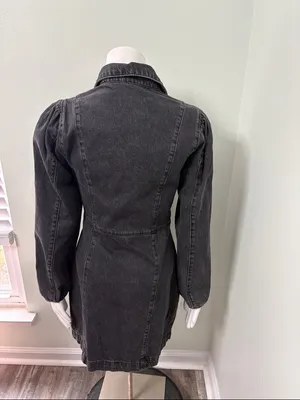 Free People Black Mia Denim Mini Dress Small thumbnail 15