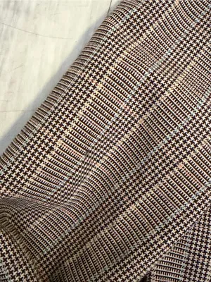 Pink Tartan Plaid Tailored Blazer in Brown and Gray thumbnail 2