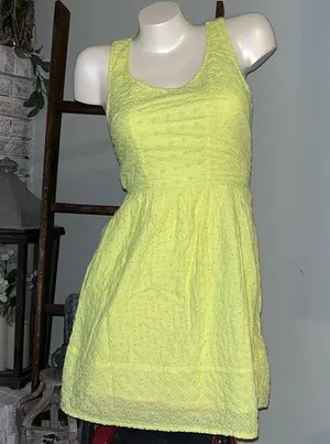 AMERICAN EAGLE pastel neon yellow cutout dress thumbnail 1
