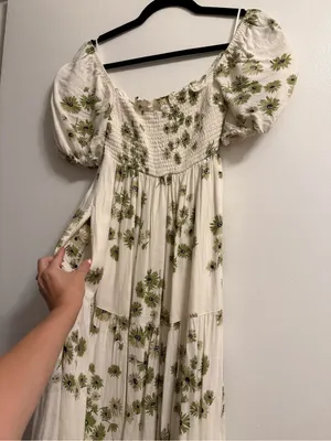 Abercrombie & Fitch Flowy Linen-Blend Midi Dress thumbnail 4