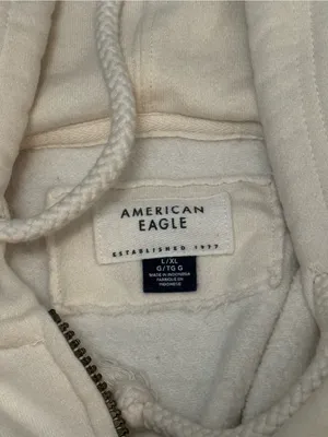 American Eagle white zip up hoodie Size L/XL #loungewear #cozy thumbnail 2