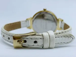 Geneva platinum woman’s 30mm gold tone watch rhinestones white dial runs thumbnail 4