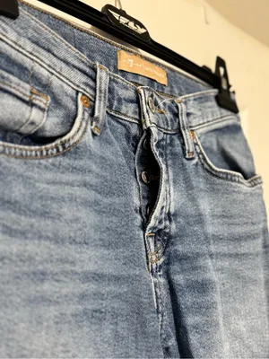 NWOT 7 For All Mankind Luxe Vintage Distressed Ripped Josefina Denim Jeans Sz 24 thumbnail 5