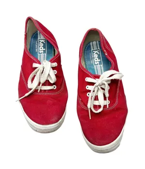 Keds Original Red Canvas Sneaker Shoes Classic Minimalist US 7 UK 4.5 EUR 37.5 thumbnail 1