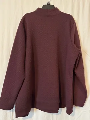 d&co Active Quilted Button‑Detail Pullover – Plum – XL Purple thumbnail 2