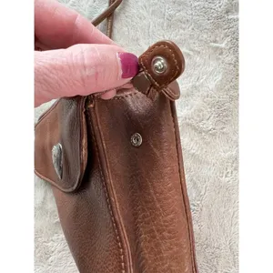 Fossil Vintage Brown Leather Crossbody Bag Heart Accent Women's thumbnail 8