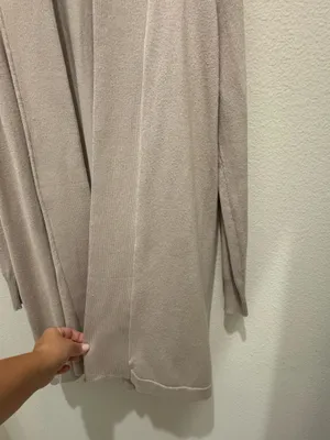 Esperanza Long Beige Cardigan Tan Size M thumbnail 3