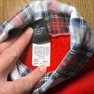 VTG 90s USA Made Mickey Unlimited Red Plaid Collar Sweatshirt Womens M‎ Disney thumbnail 6
