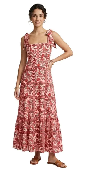 Aqua Tile Printed Midi Dress Size Small thumbnail 1