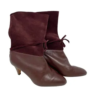 Ted Baker Maroon Suede‎ and Leather Slouchy Twla Boots Size US 6 thumbnail 1