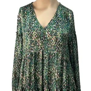 Easel Floral Green Tiered‎ Babydoll Dress S Flowy Earthy Indie Tiered Boho NWT thumbnail 2