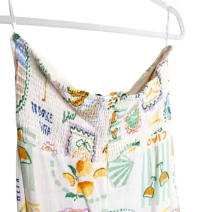 Paper Heart Strapless Fruit Print Maxi Dress Size XL Resort Vacation Linen Boho thumbnail 12
