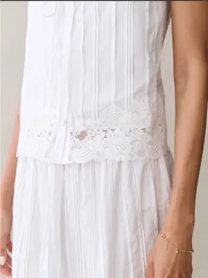 NWT Few Moda Vanya Cotton Top size Medium M white lace tank Sorella thumbnail 6