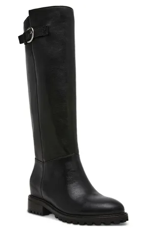 Steve Madden Women's Leary Tall Black Leather Boots- Size 10 thumbnail 1