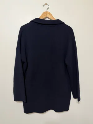 Madewell Navy Blazer Sweater Cardigan Jacket Size Small Oversized Merino Wool thumbnail 6